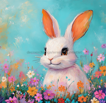 Spring Rabbit Sign, DCO-13415, Sign For Wreath, 10x10